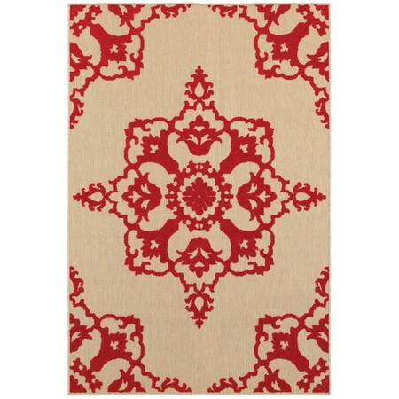 Oriental Weavers Cayman 097R9 8x11 Rectangle - Sand/ Red-Polypropylene C097R9240330ST